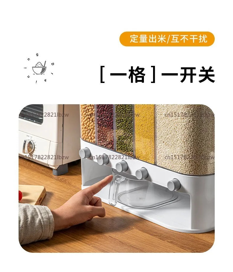 Divided Food-Grade Rice and Grain Storage Box
