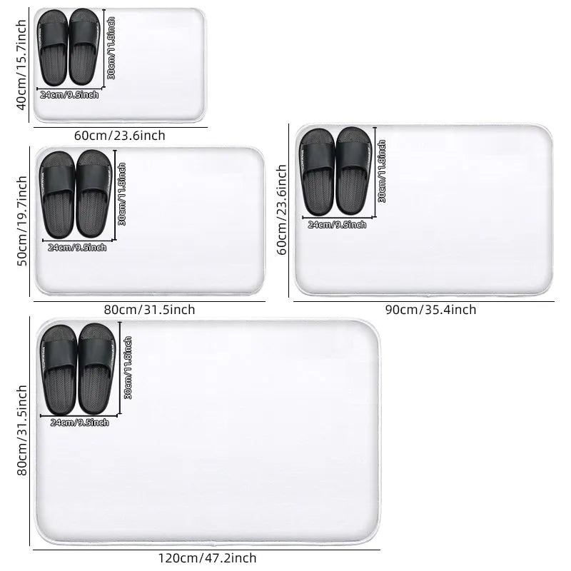Coastal Absorbent Machine-Washable Bathroom Mat