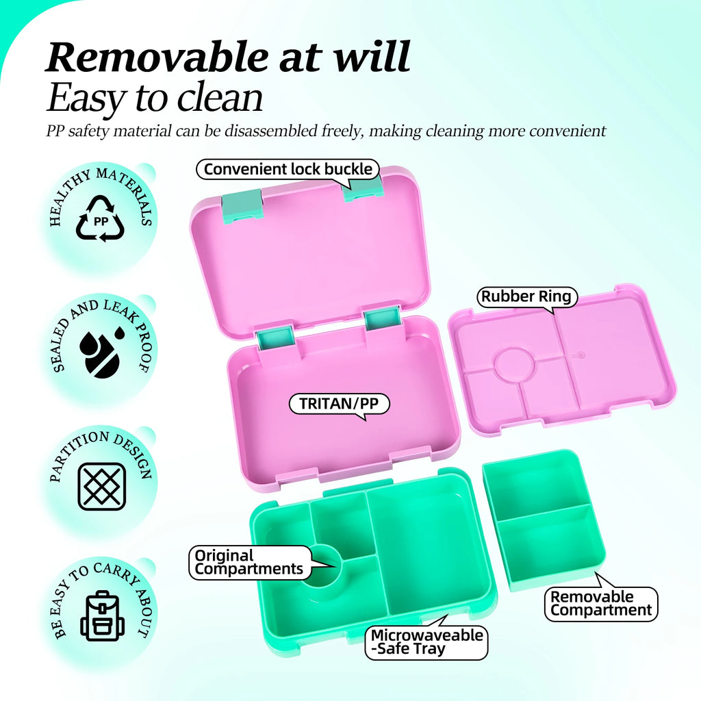 Kids Leak-Proof Microwave-Safe Bento Lunch Box
