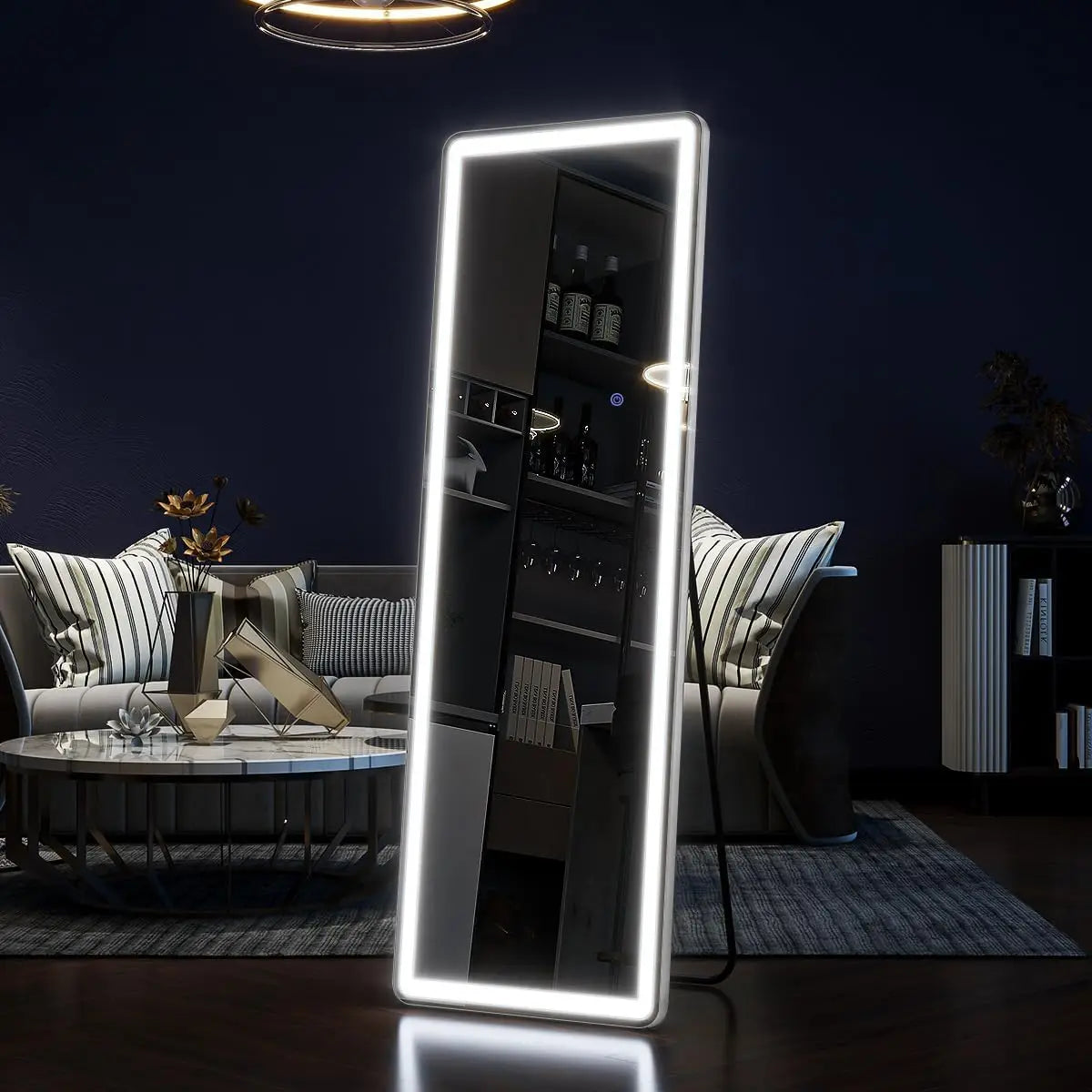 Dimmable LED Full Length Floor Standing Full Body Mirror Stand