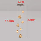 Modern LED Multi Head Staircase Chandelier Pendant Light with Remote Control – photo 9