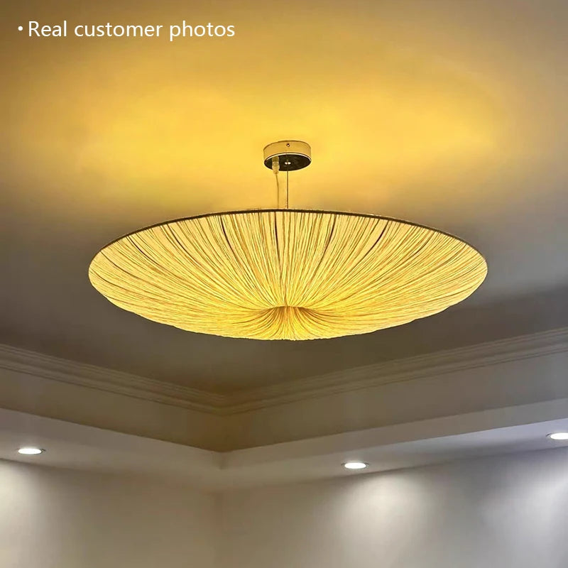 Japanese Wabi Sabi Nordic Fabric LED Pendant Chandelier Living Room Bedroom – photo 5