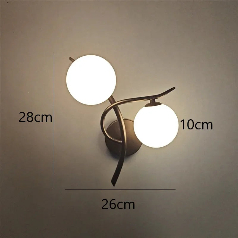 Nordic Iron Glass Ball LED Wall Lights G9 Bedroom Corridor – photo 9