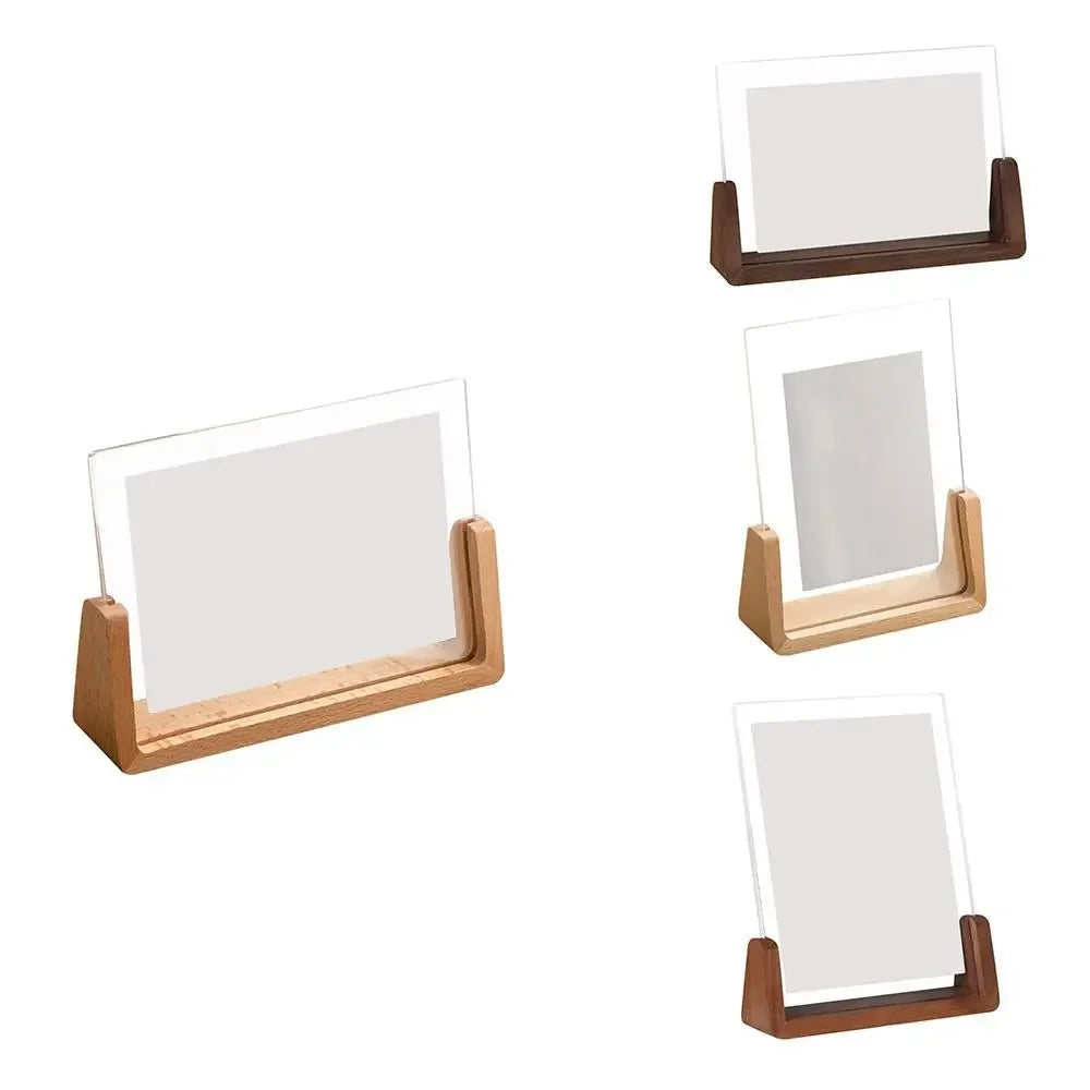 U-Shaped Acrylic and Wood Desktop Photo Frame