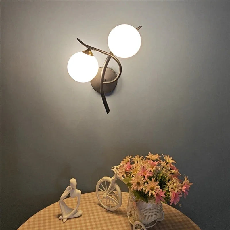 Nordic Iron Glass Ball LED Wall Lights G9 Bedroom Corridor – photo 4