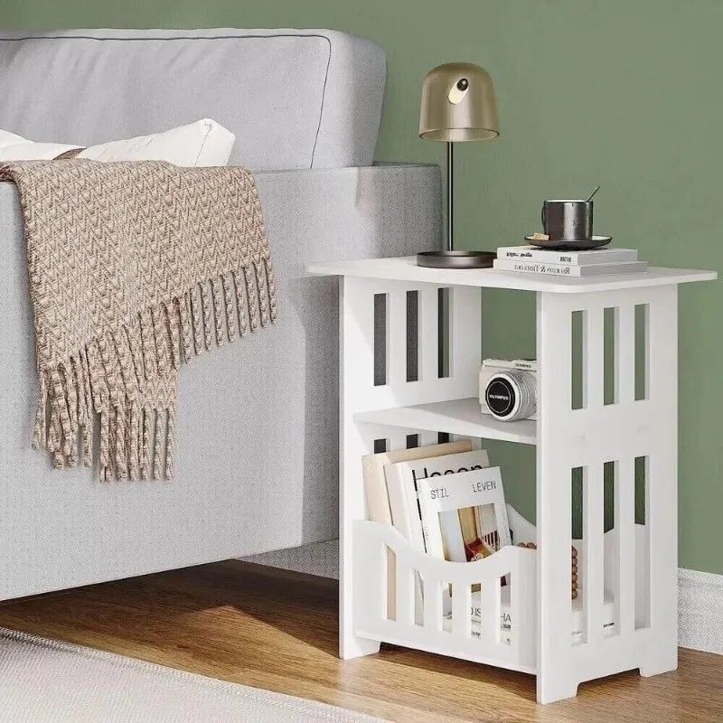 Modern Morocco Wood 1 Drawer Storage Nightstand Side Table Bedroom