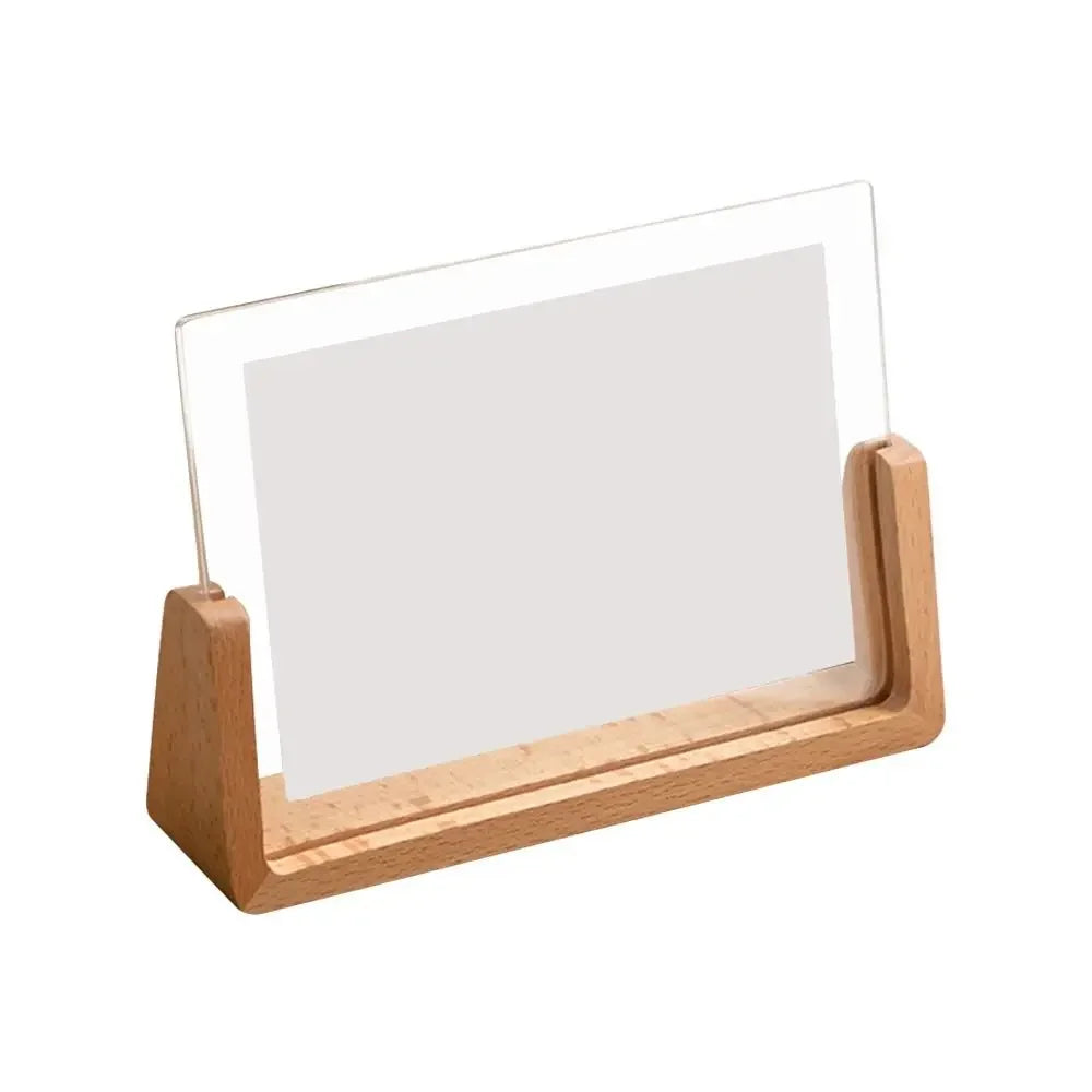 U-Shaped Acrylic and Wood Desktop Photo Frame