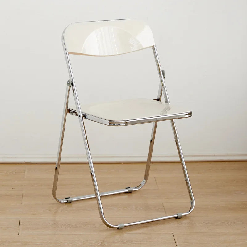 Foldable Transparent Acrylic Crystal Dining Chair Living Room Furniture