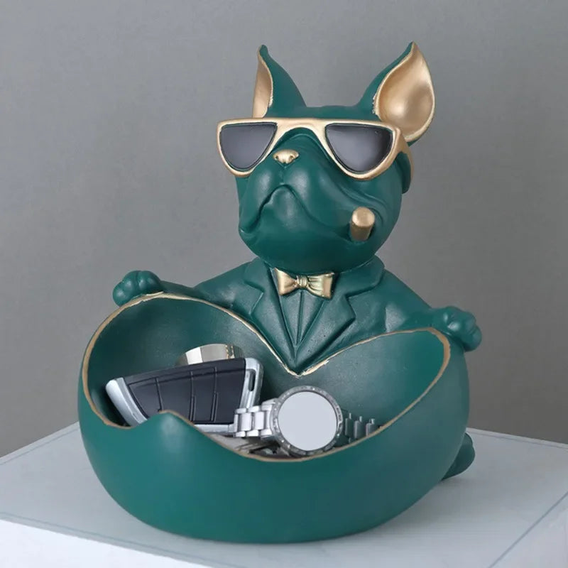 French Bulldog Resin Storage Statue and Coin Bank