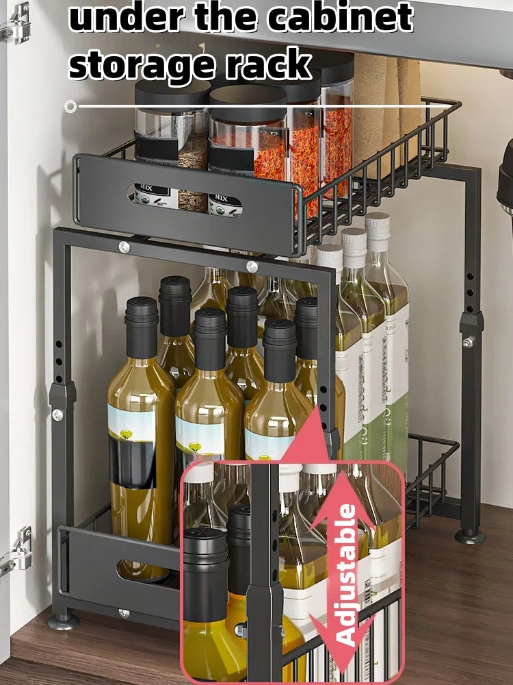 2-Tier Pull-Out Under-Sink Cabinet Organizer