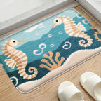 Coastal Absorbent Machine-Washable Bathroom Mat