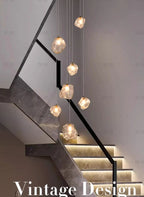 Modern LED Multi Head Staircase Chandelier Pendant Light with Remote Control – photo 23