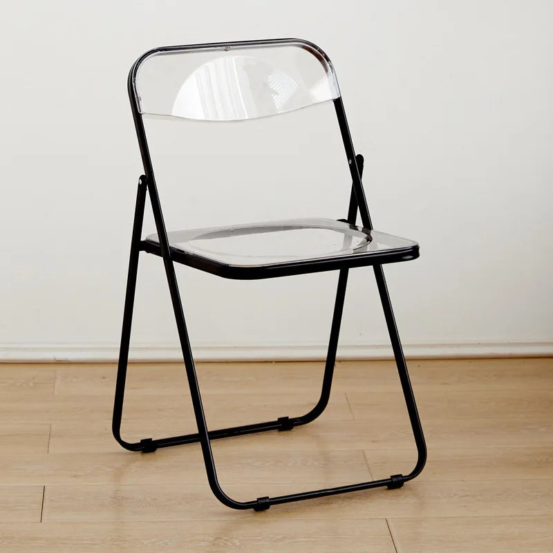 Foldable Transparent Acrylic Crystal Dining Chair Living Room Furniture