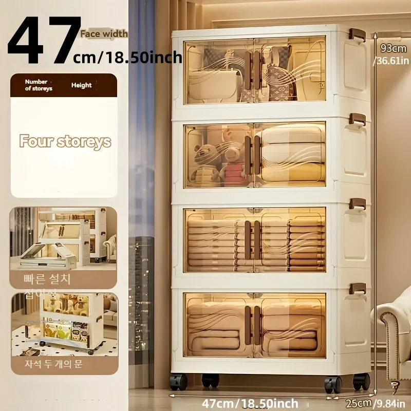 Foldable Stackable Clear-Door Storage Box