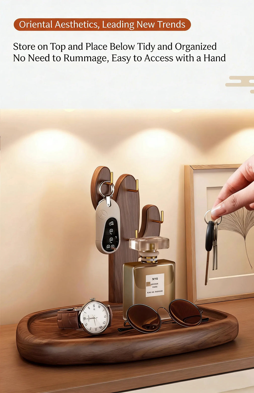 Solid Wood Entryway Key and Accessory Rack