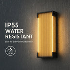 Waterproof Modern Minimalist Black Aluminum Glass 35cm Outdoor Porch Wall Sconce – photo 7