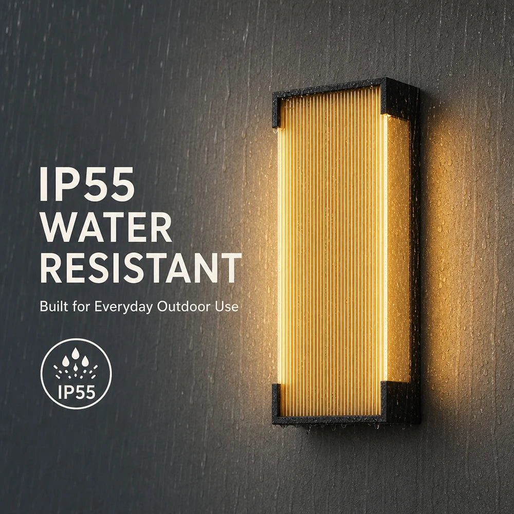 Waterproof Modern Minimalist Black Aluminum Glass 35cm Outdoor Porch Wall Sconce – photo 7