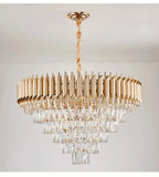 Luxury Black Gold Crystal Round LED Chandelier Pendant Light Tricolor – photo 17