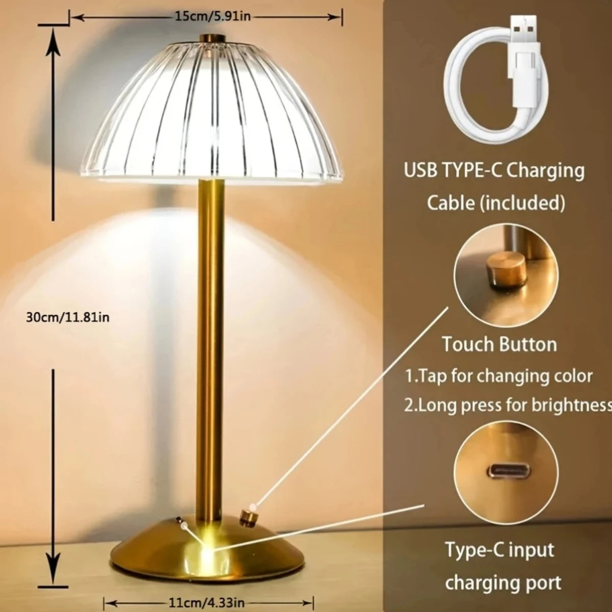 Rechargeable Touch LED Desktop Lamp
