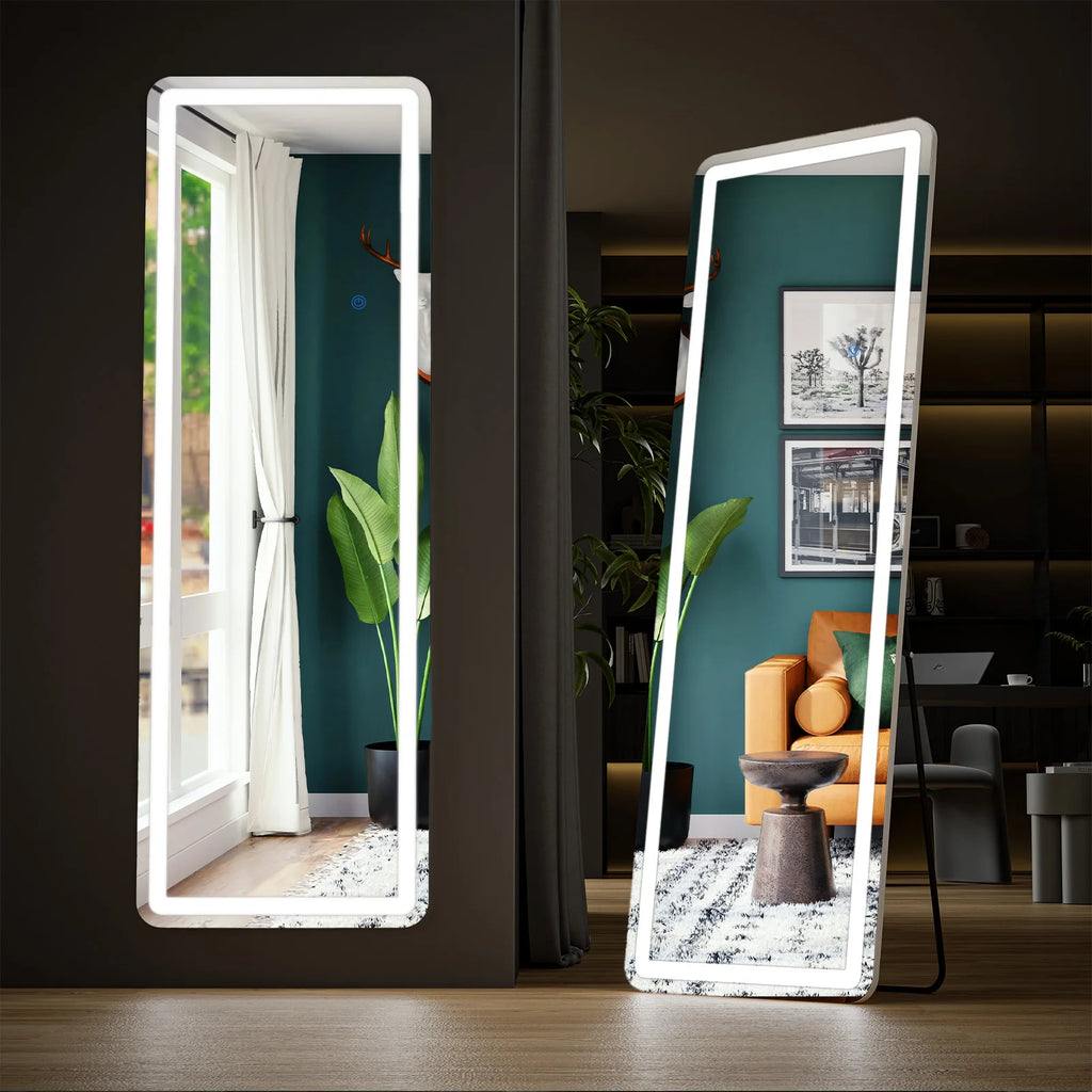 LED Aluminum Alloy Frame Full Length Standing Hanging Wall Mounted Mirror Home – photo 2