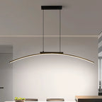 Contemporary Sleek LED Arc Adjustable Brightness Pendant Light with App Dimming