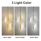 Adjustable Gold Black Metal LED Pendant Light Living Room Bedroom Cafe Bar – photo 5