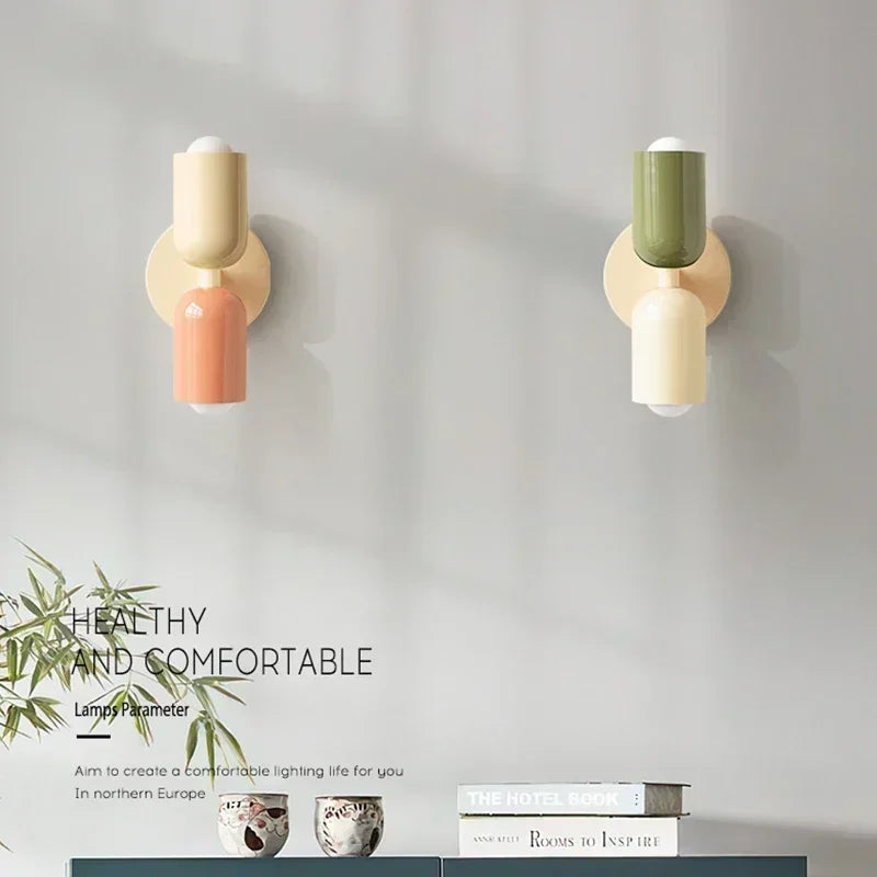 Nordic Macaron Color Bedside Wall Lamp
