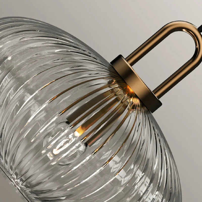 Modern Striped Glass Single Pendant Light
