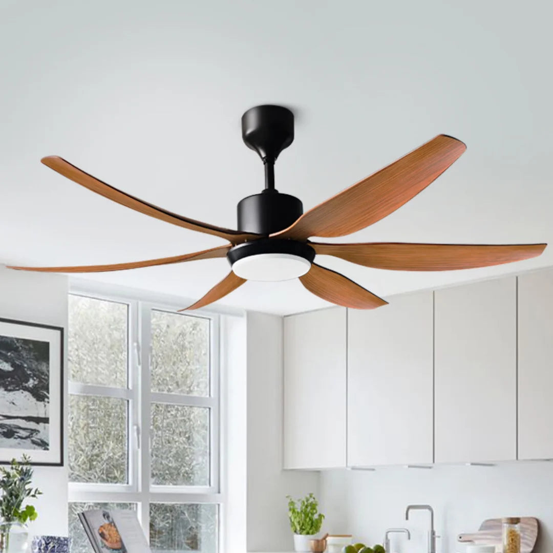 54-Inch 66-Inch Modern 6-Blade DC Motor 48W LED Ceiling Fan Light with Remote Control