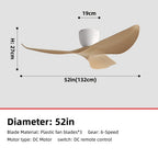 52-Inch 60-Inch Vintage Industrial DC Motor Ceiling Fan with Remote Control