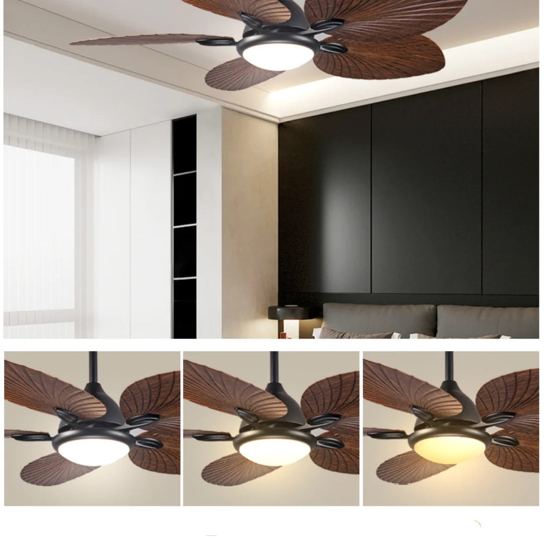 52-Inch Vintage Industrial 5-Blade LED Ceiling Fan Light with Remote Control Kitchen Dining Room – photo 3