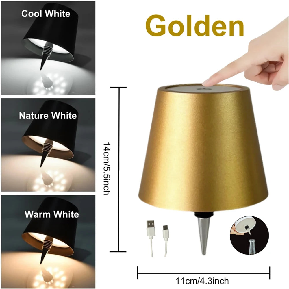 USB Rechargeable Bottle Table Lamp