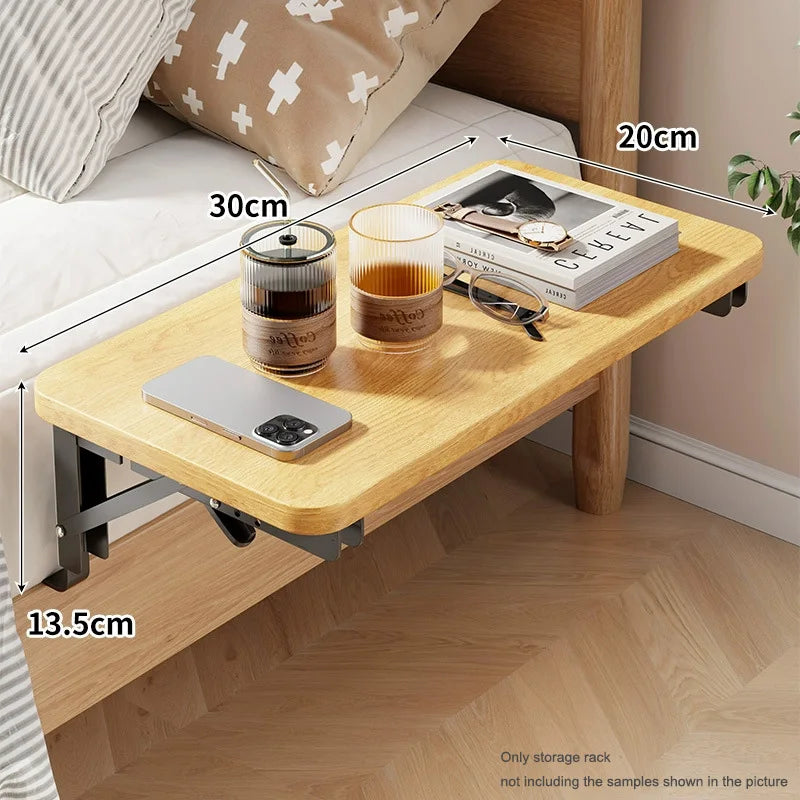 Foldable Collapsible Wood Under Bed Bedside Shelf Storage Organizer Dorm Bunk Bed