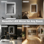 Dimmable Anti Fog Rectangle LED Wall Mounted Vanity Bathroom Mirror – photo 6