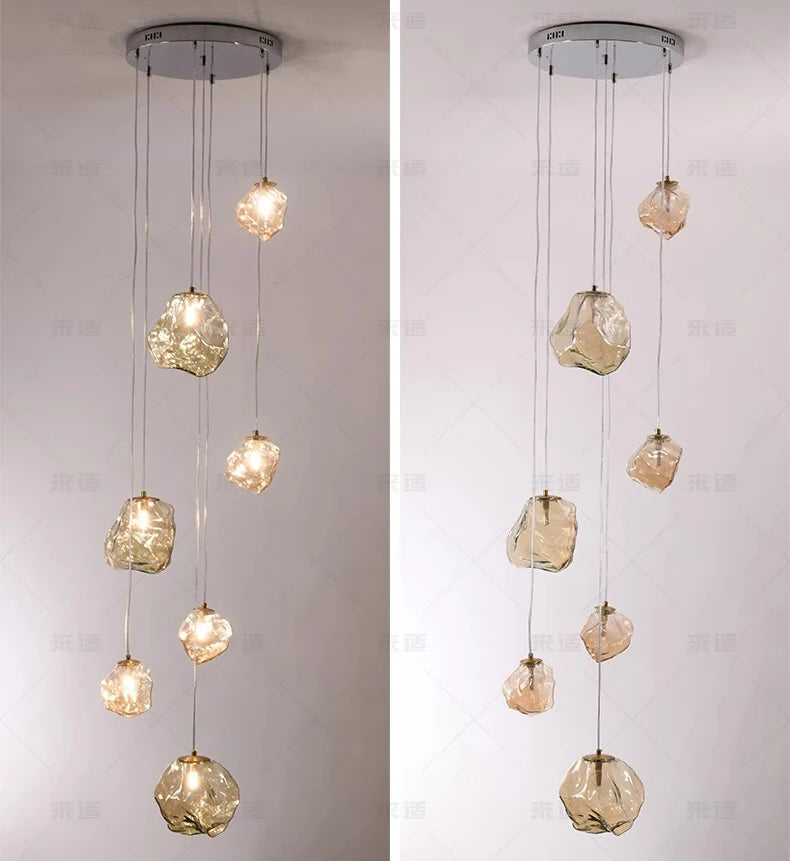 Modern LED Multi Head Staircase Chandelier Pendant Light with Remote Control – photo 17