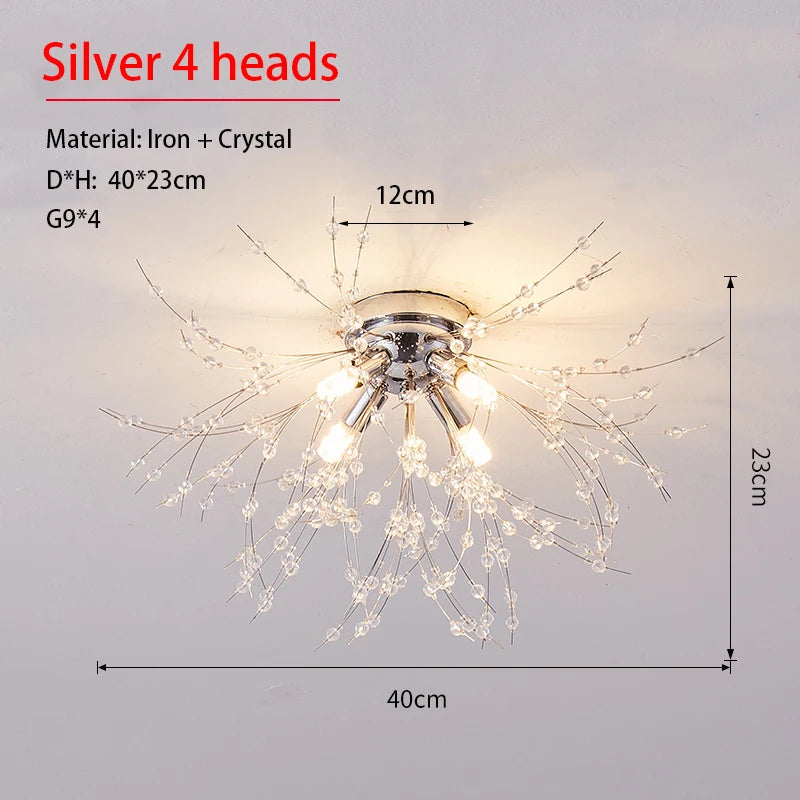 Crystal Nordic Dandelion Fireball Shape LED Ceiling Chandelier Light Living Room Bedroom – photo 12