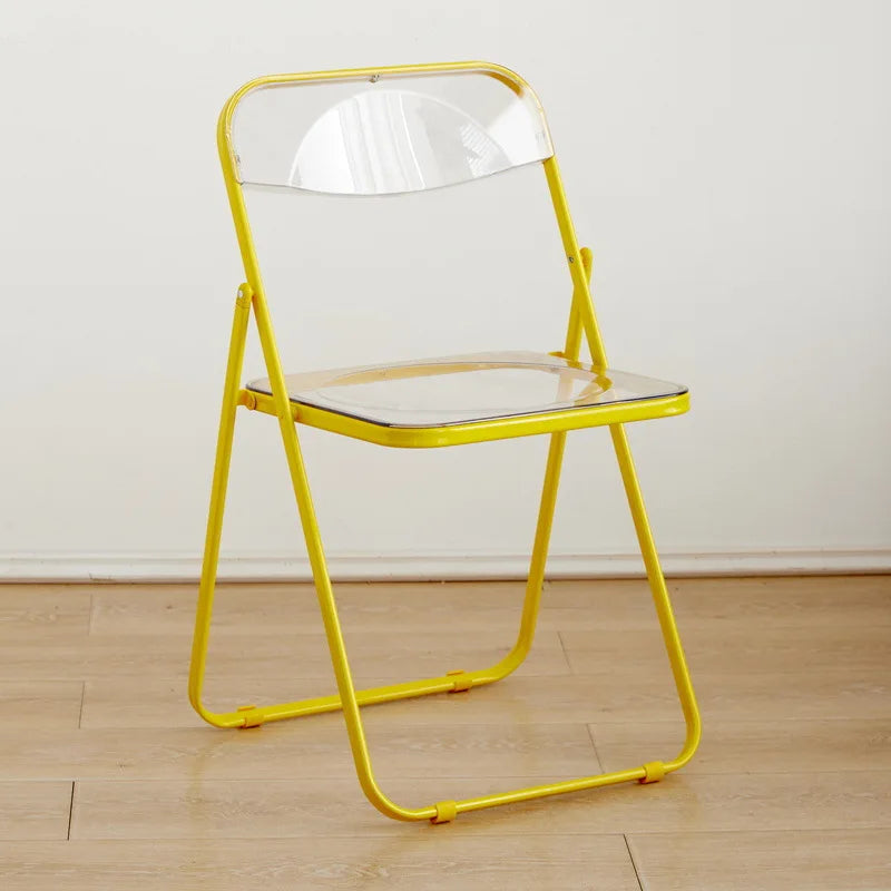 Foldable Transparent Acrylic Crystal Dining Chair Living Room Furniture
