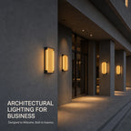 Waterproof Modern Minimalist Black Aluminum Glass 35cm Outdoor Porch Wall Sconce – photo 10