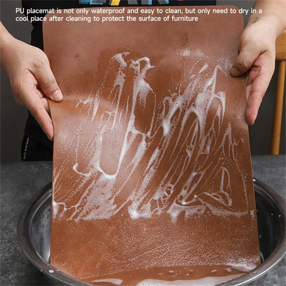 Reversible Waterproof Faux Leather Placemats