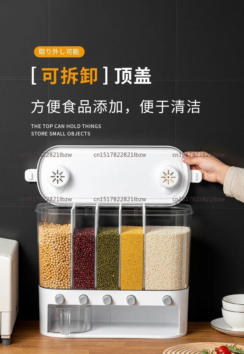 Divided Food-Grade Rice and Grain Storage Box