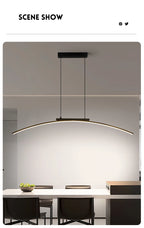 Contemporary Sleek LED Arc Adjustable Brightness Pendant Light with App Dimming – photo 13