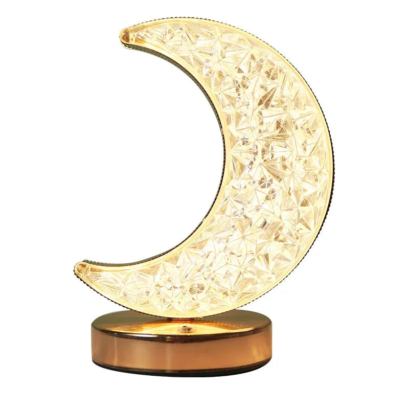 Crystal Moon Touch-Dimming USB Bedside Lamp