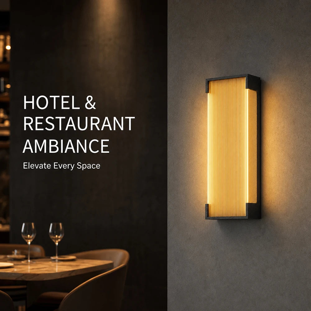Waterproof Modern Minimalist Black Aluminum Glass 35cm Outdoor Porch Wall Sconce – photo 6