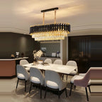Luxury Black Gold Crystal Round LED Chandelier Pendant Light Tricolor – photo 3