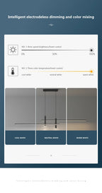 Modern Minimalist Black Gold LED Chandelier Pendant Light Stepless Dimming Remote Control – photo 12