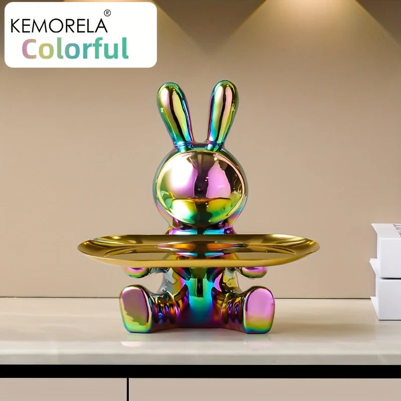 Ceramic Rabbit Key and Accessory Storage Figurine