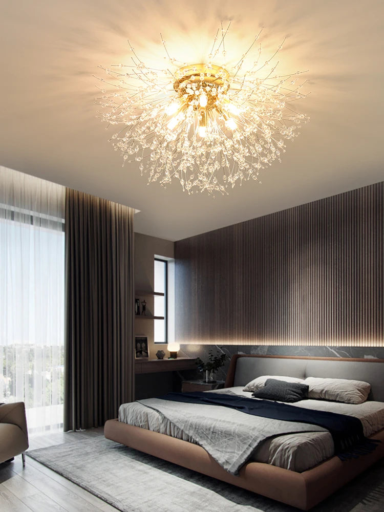 Crystal Nordic Dandelion Fireball Shape LED Ceiling Chandelier Light Living Room Bedroom – photo 5