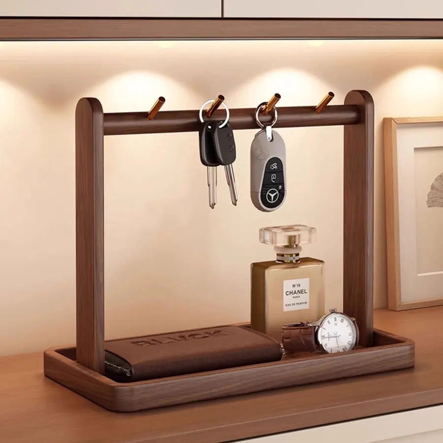 Solid Wood Entryway Key and Accessory Rack