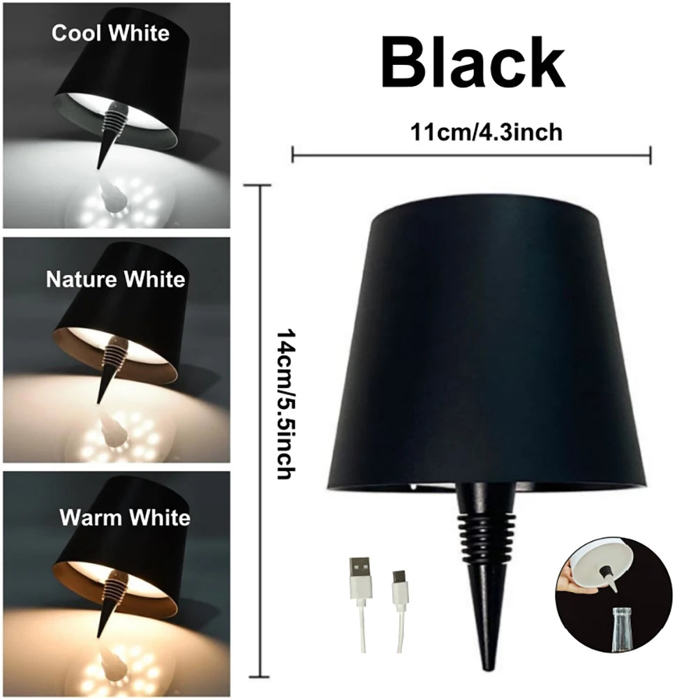 USB Rechargeable Bottle Table Lamp