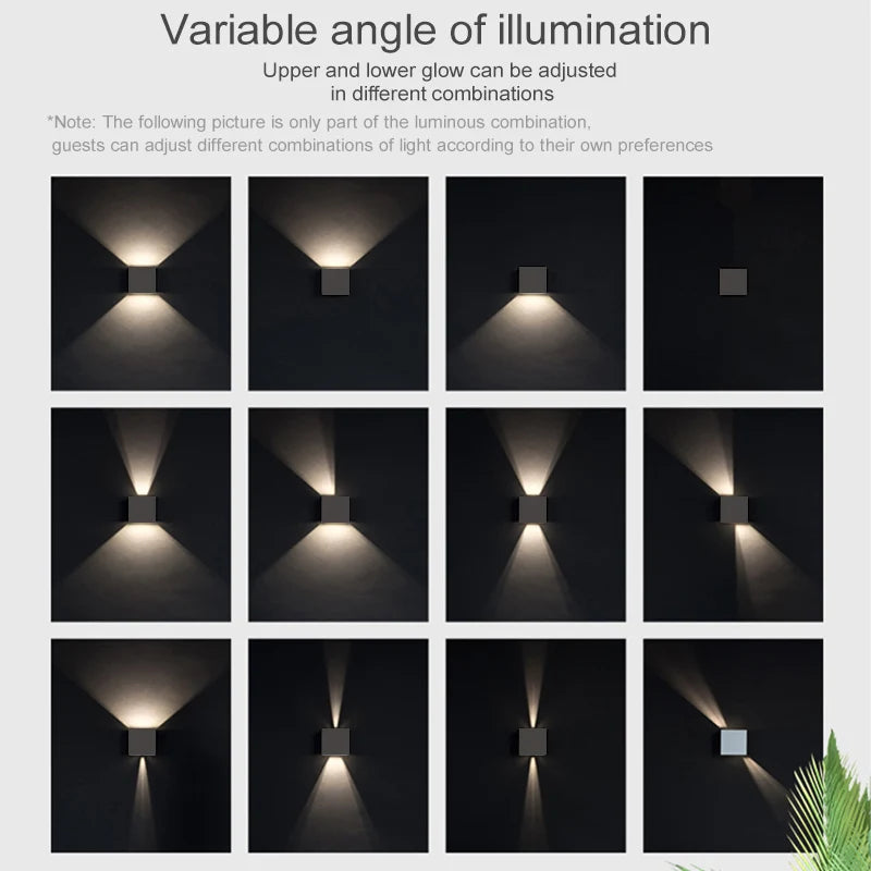 Waterproof 7W Nordic Square LED Wall Light
